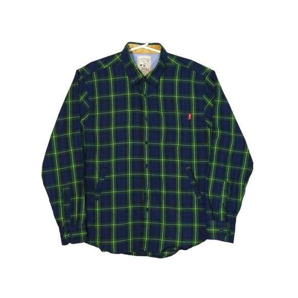 RSVLTS Other - RSVLTS The Connery Flannel Shirt XL Roosevelts Pockets Plaid Blue Green